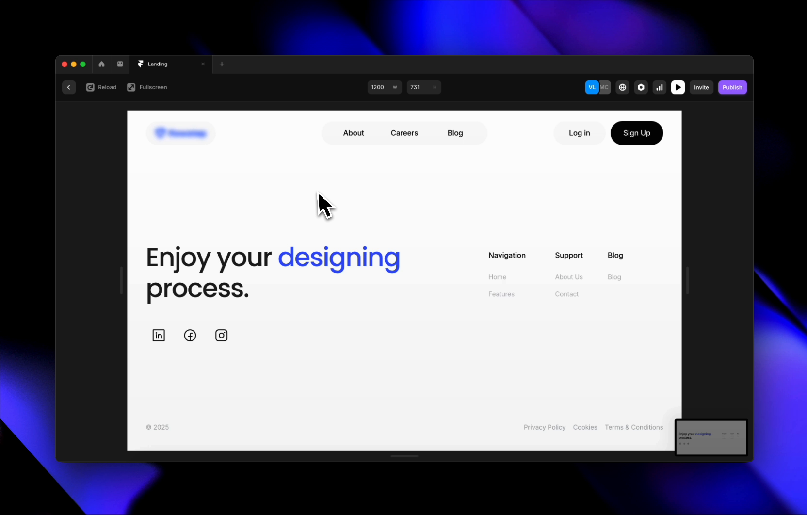 Example of Landing Page (Framer)