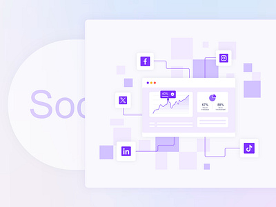 Website Graphics Illustration | Social Media Growth animation branding concept illustration illustration motion graphics socail media growth animation visual concept website website animation website graphics