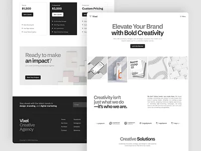 Vixel Homepage – Creative Agency Website UI Figma agency landing page clean interface creative agency design creative ui kit desktop design figma ui mobile friendly mobile layout portfolio highlight responsive homepage ui inspiration ui showcase ui trends ux inspo uxui design web template