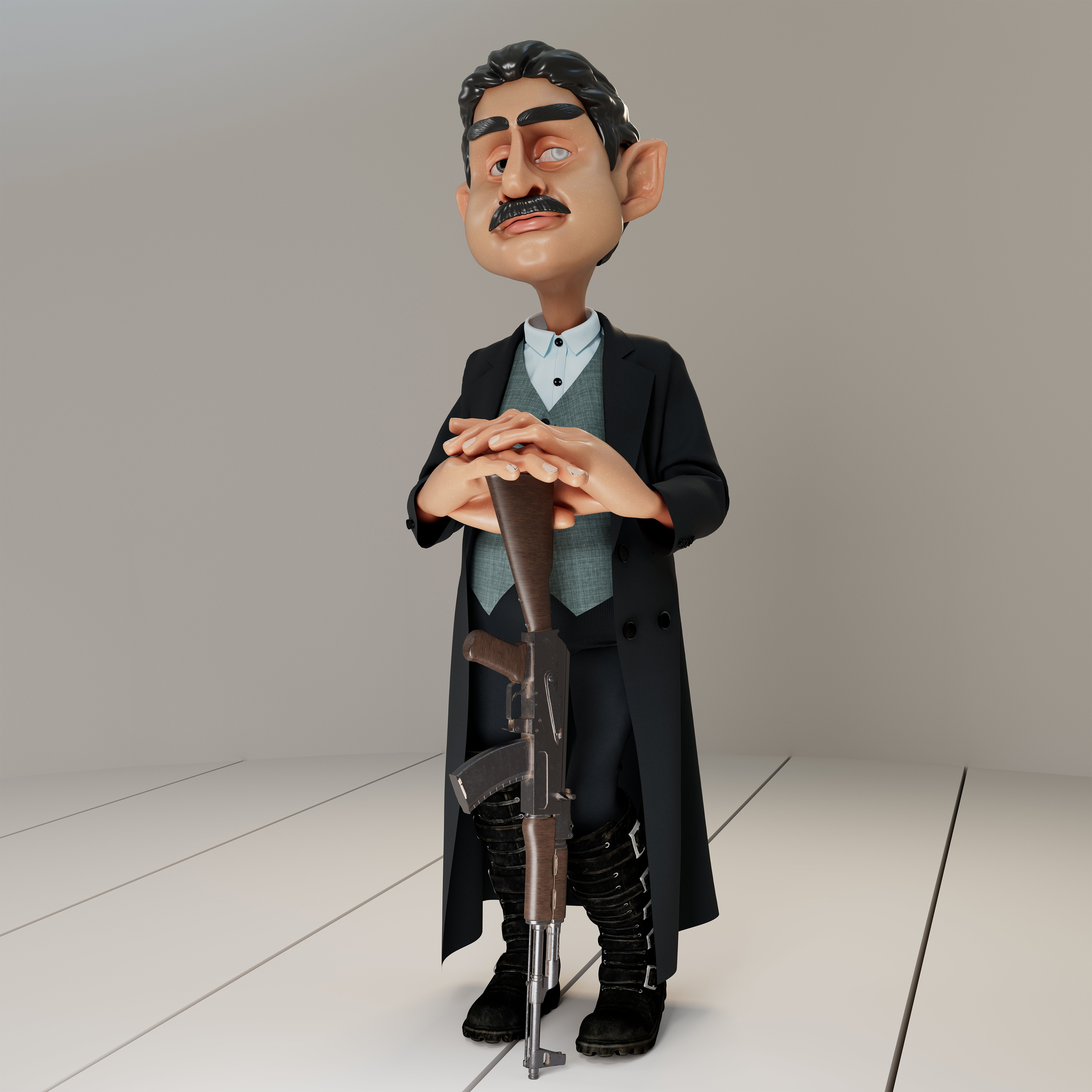 Example of Stylized Low Poly 3D Character Modeling 