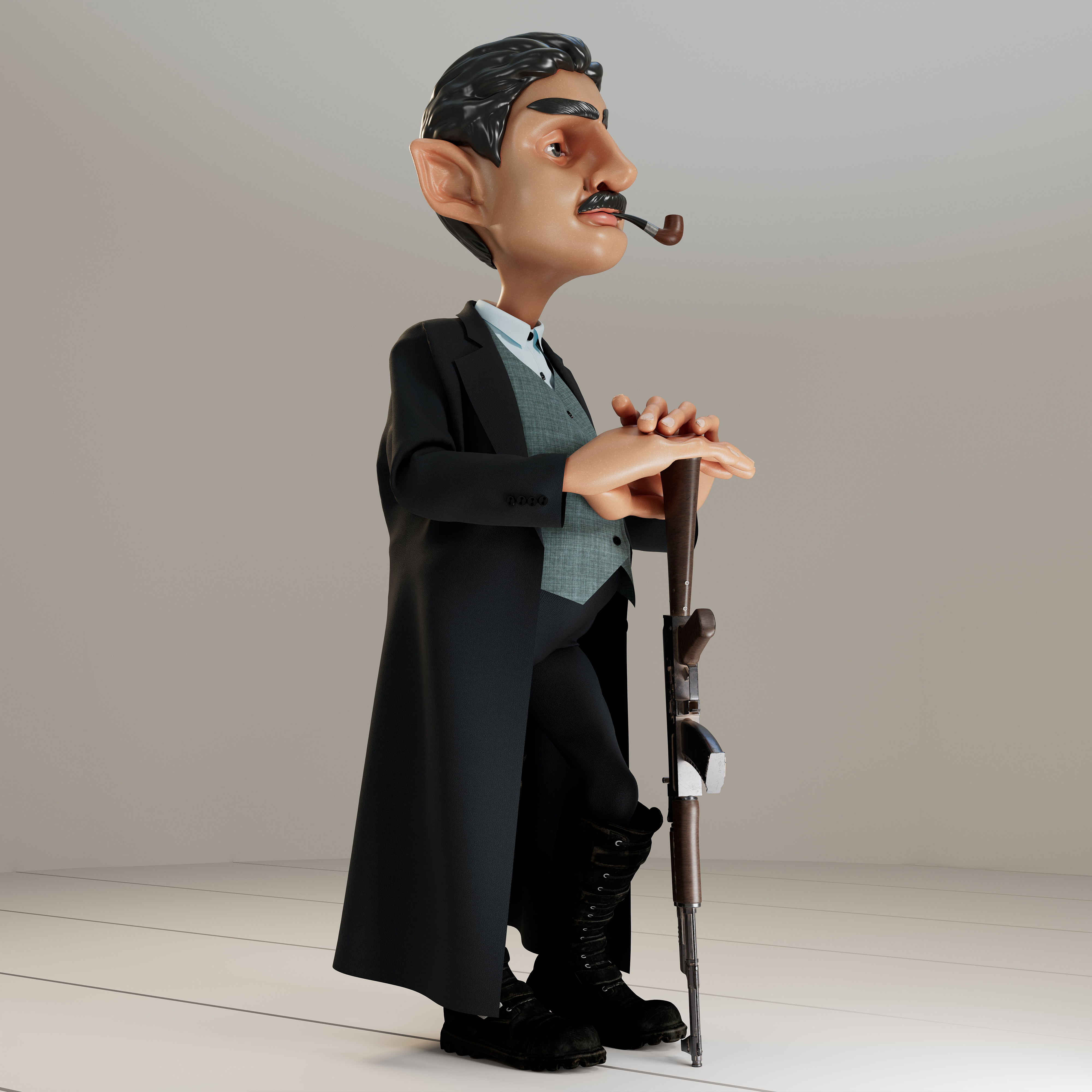 Example of Stylized Low Poly 3D Character Modeling 