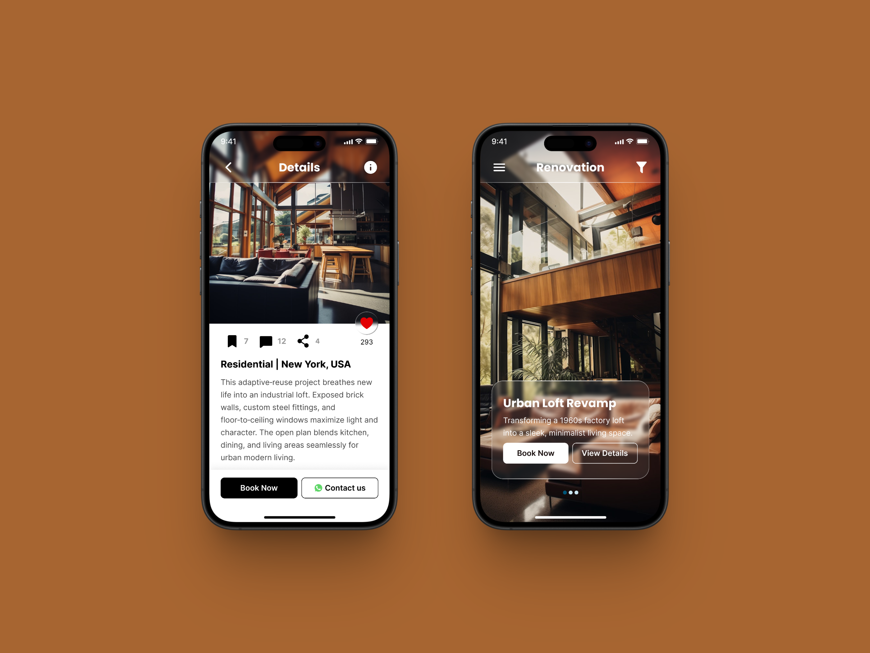 Architecture Mobile App Design with Glassmorphism Style figma mobile app mobile app design mobileapp ui uiux user experience user interface ux