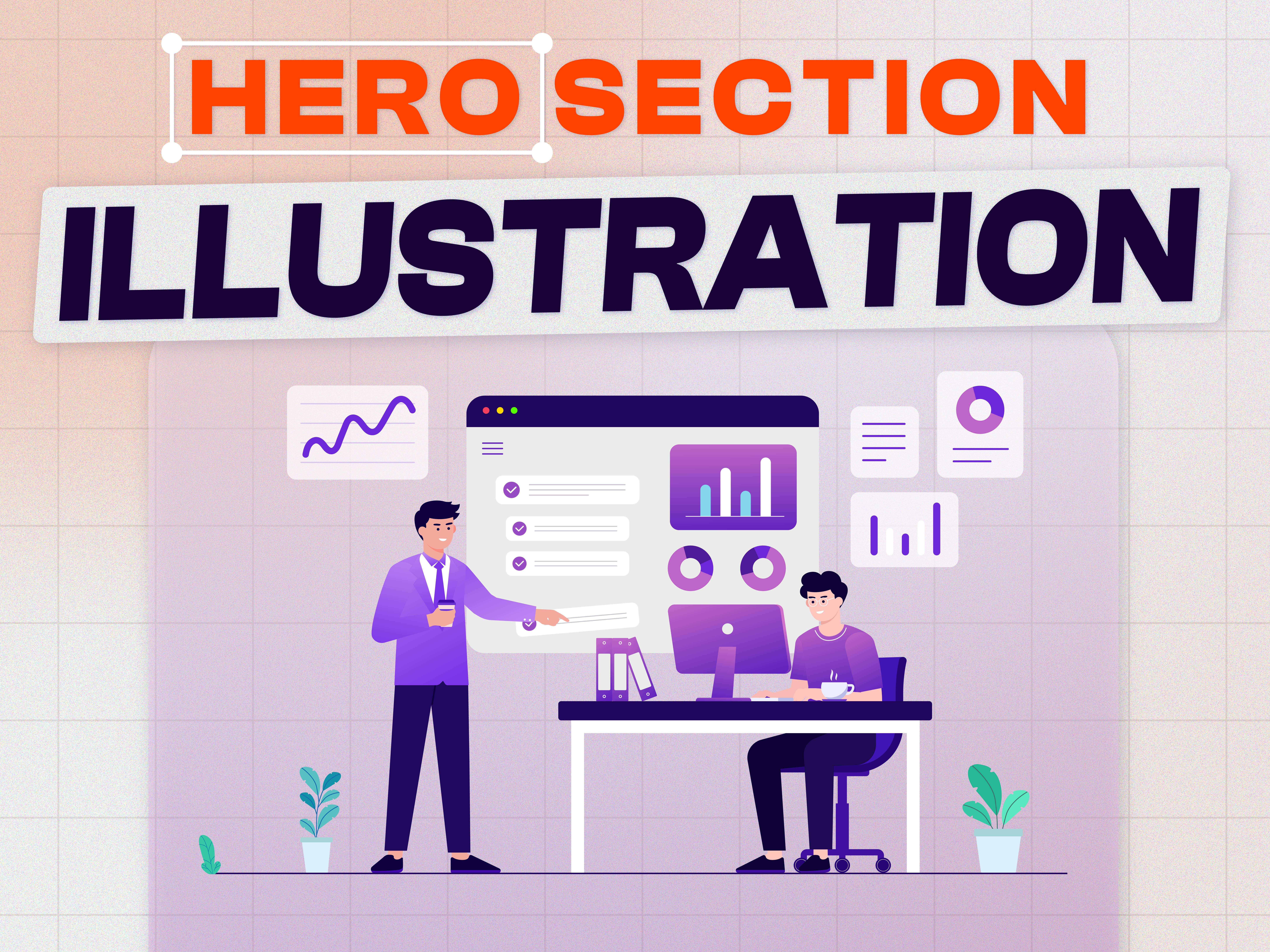 Landing Page Hero Illustration eye catchy illustration flat illustration hero illustration hero section illustration landing page landing page illustration modern illustration vector illustration website website landing page