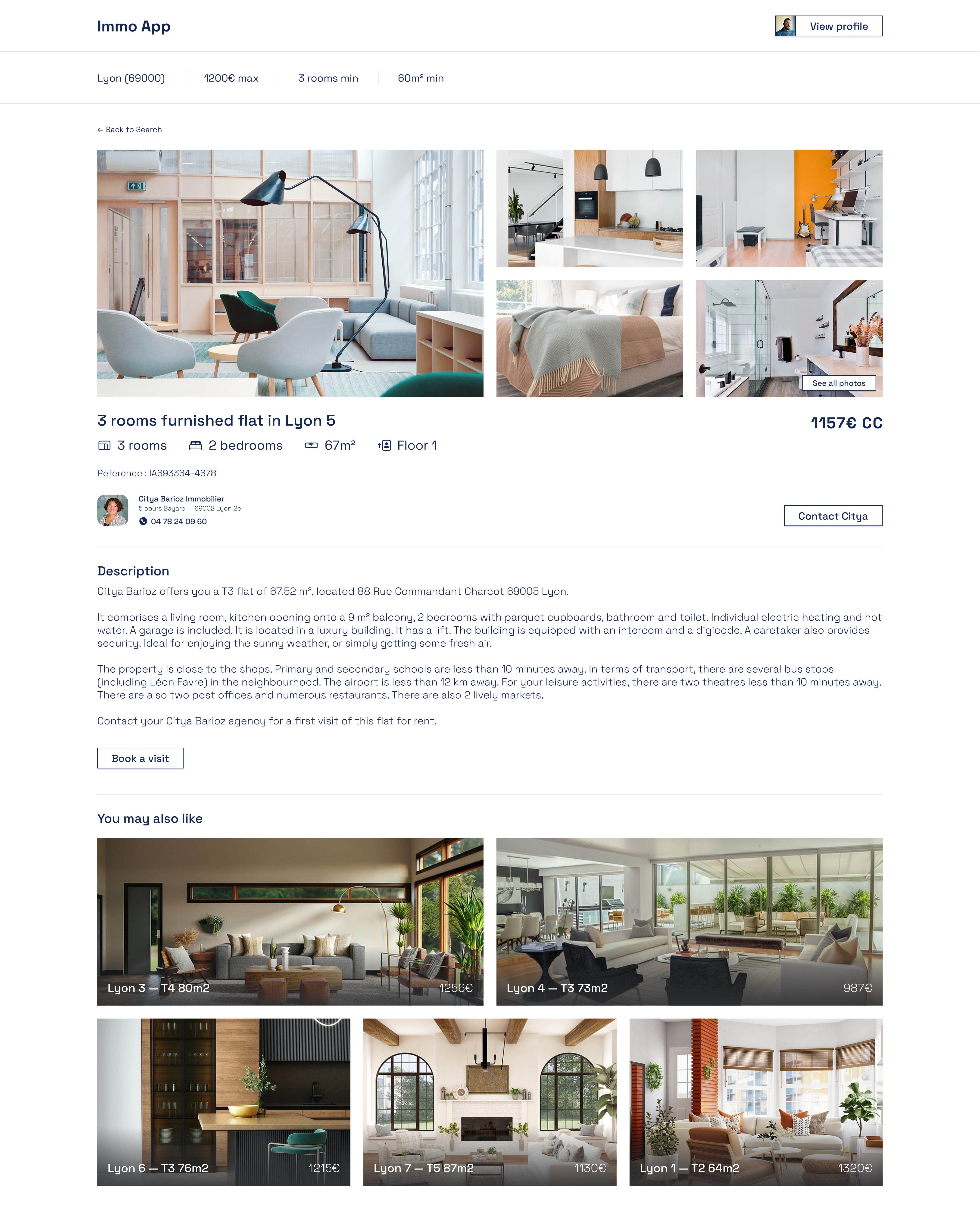 Immo App design design photo ui web webdesign