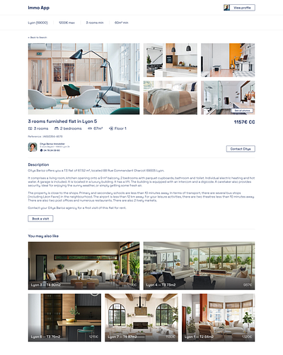 Immo App design design photo ui web webdesign