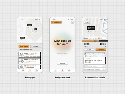 Lunar Hexabot control app app graphic design retro robot
