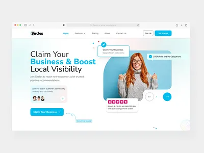 SaaS Landing Page Design - Sircles landing page modern design modern website ui design product design product website recommendation rewards saas landing page trendy design ui uiux uiux design web web design web interface web uiux website website design