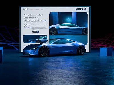 LuxC Landing page 3d automobile blender car car rent app classic clean concept design electric car figma figmadesign landing landing page minimalist platform rent ui uiux