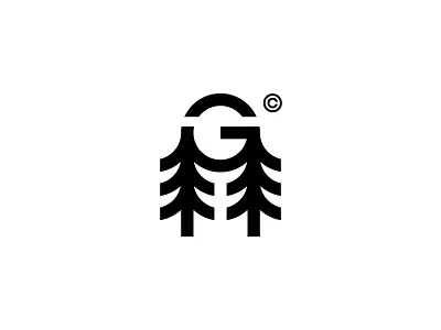 Letter G and Pines Logo branding design forest g graphic design illustration letter logo mark minimalist natural pines simple symbol wild wood