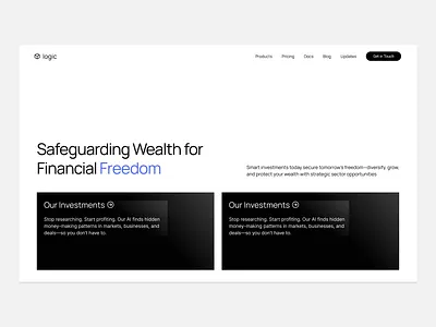 Financial Freedom black design ui ux web white