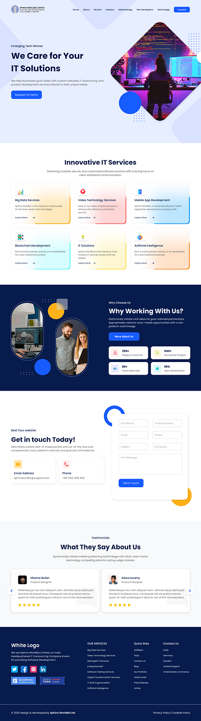 🚀 Sphinx Worldbiz – IT Company Landing Page Redesign figma landing page design product ui user flow design ux design