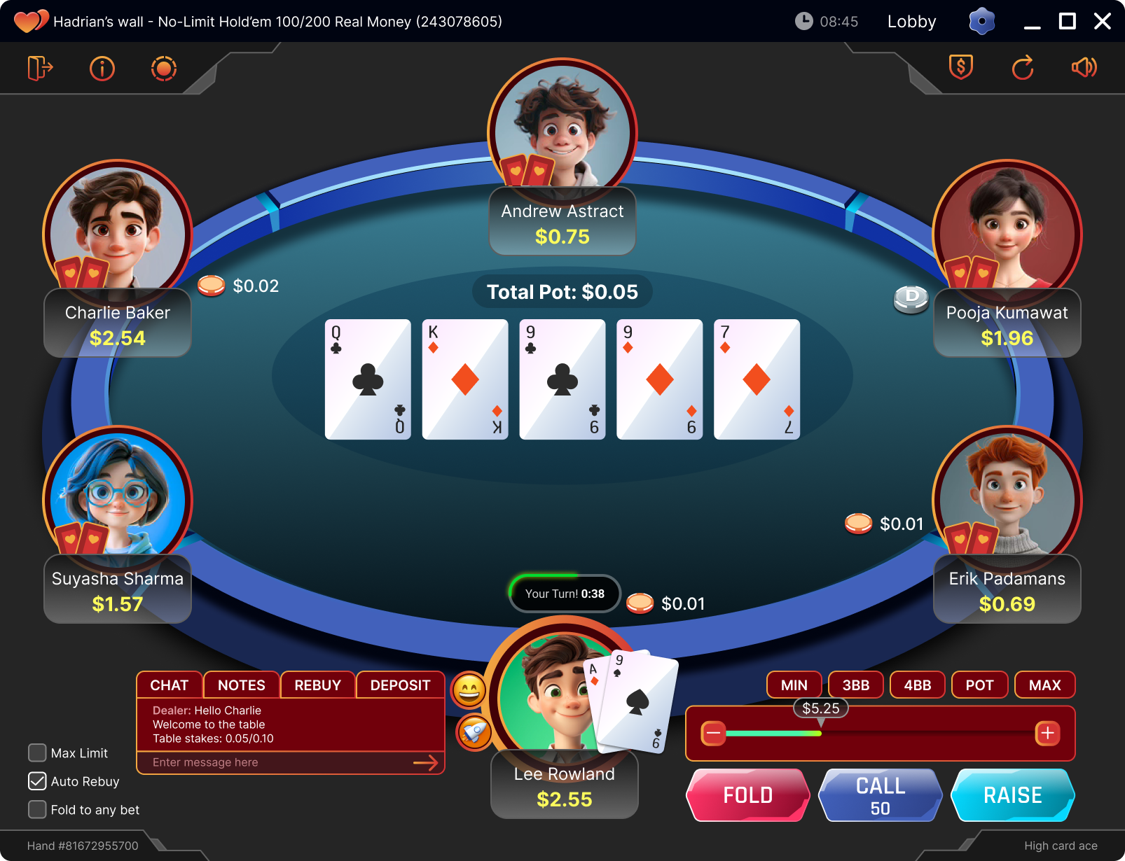 Online Poker Game UI/UX desktop app online poker poker lobby poker table table theme uiux