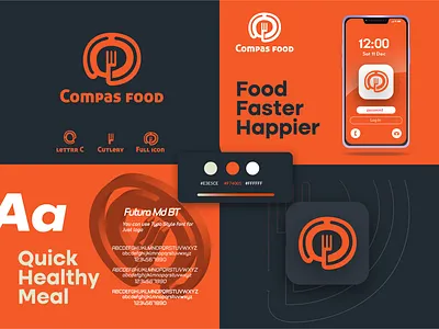 Compas Food (restaurants logo) abstract logo best logo brand identity branding colourful logo compas food creative design ecommerce food delivery food logo graphic design logo logo mark minimalist logo restaurants restaurants logo smart logo unique logo