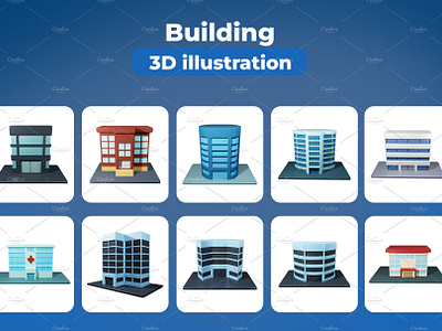 building 3d illustration