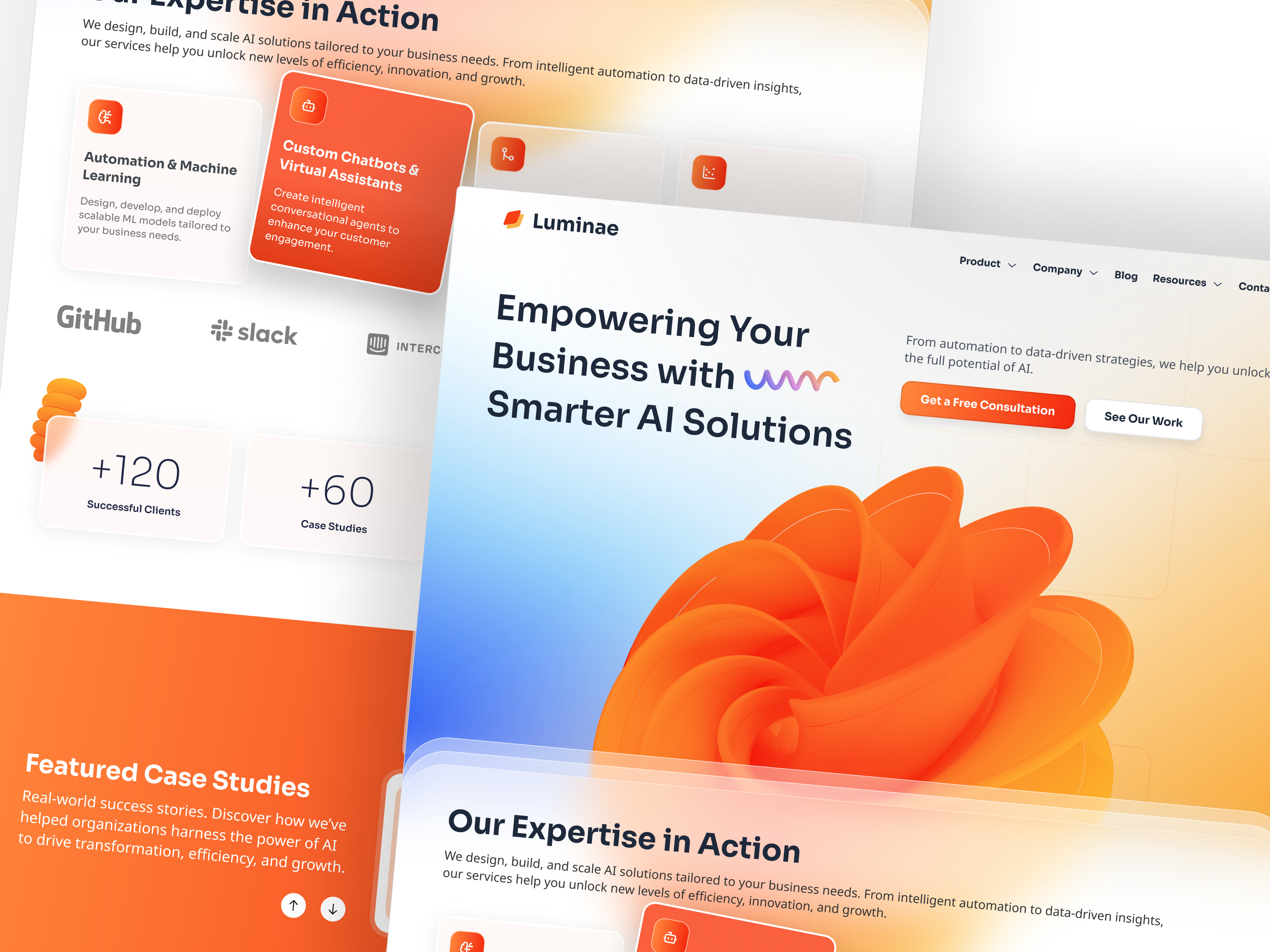 AI Consulting Website 3d 3dabstract abstract ai ai solution artificial intelligent business consulting landing page website