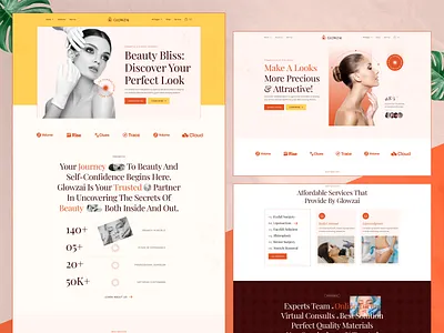 Glowzai - Beauty & Skin Care Website beauty business online beauty clinic template beauty website design cosmetic store website glow up web design landing page skin care brand design skin care web template skin care website ui uiux design uiux designer webflow beauty template webflow ecommerce template webflow templates website concep website design website design inspo website templates website themes