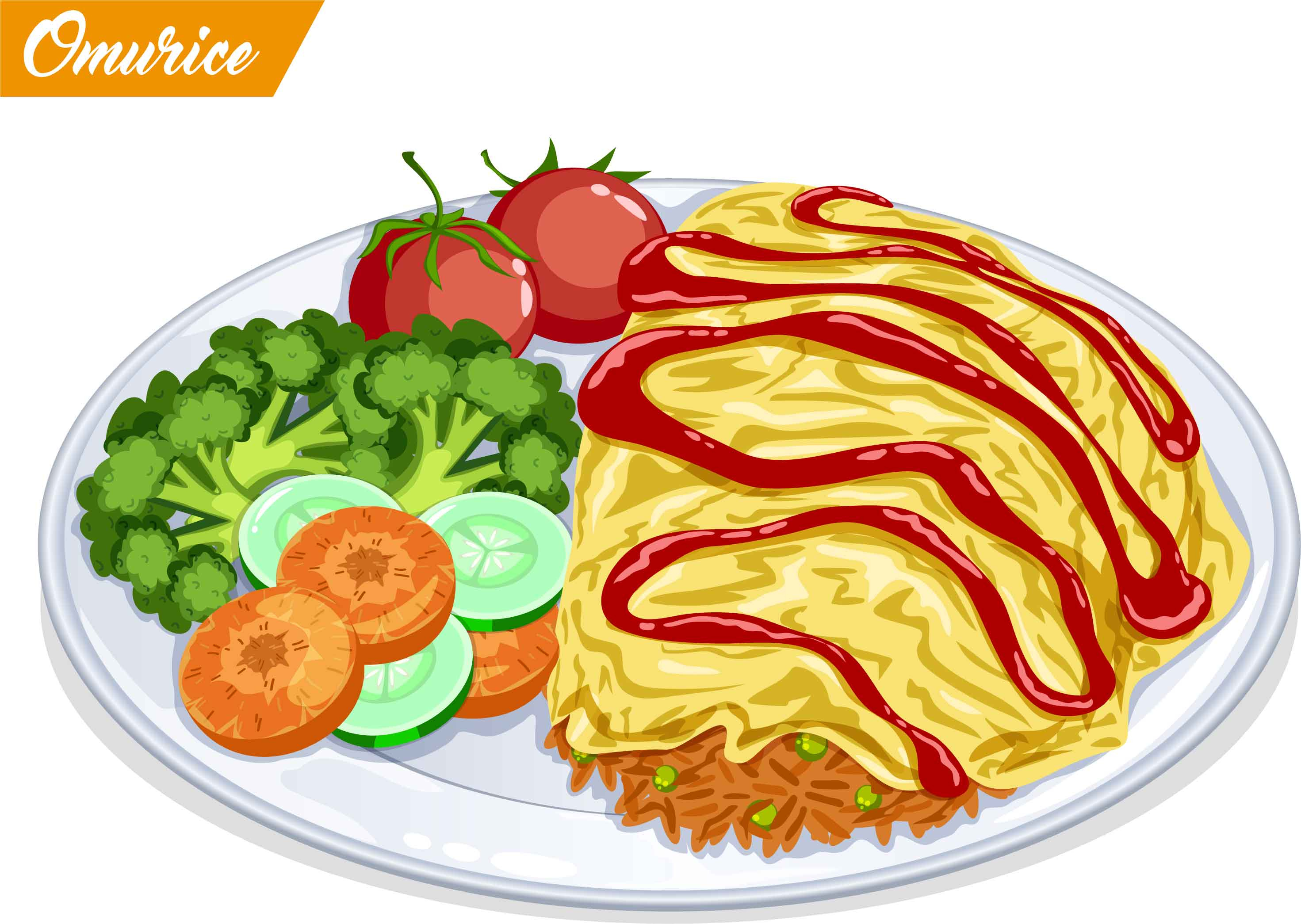 Example of Anime Style Food Vector Illustration