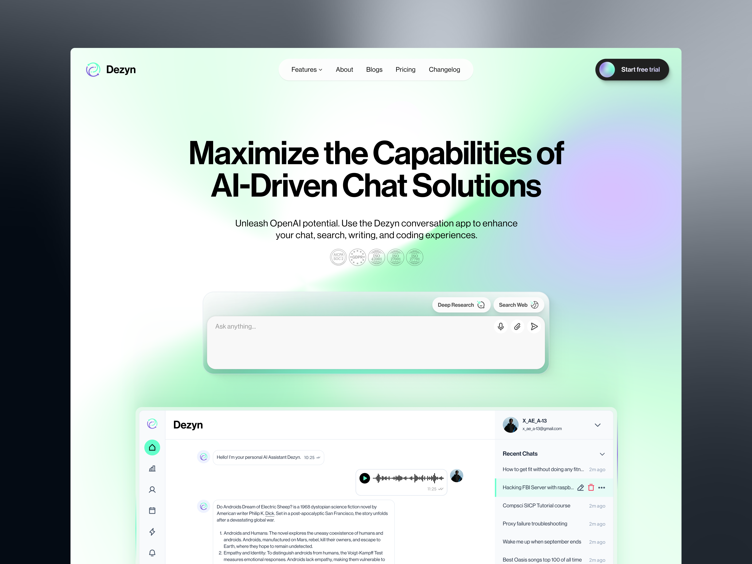Web design for AI SaaS ai design figma layout saas ui web design
