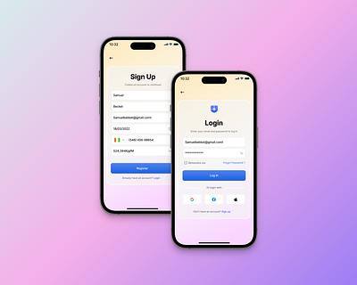 Login / Sign Up UI – Mobile App Design mobile ui uidesign ux uxdesign