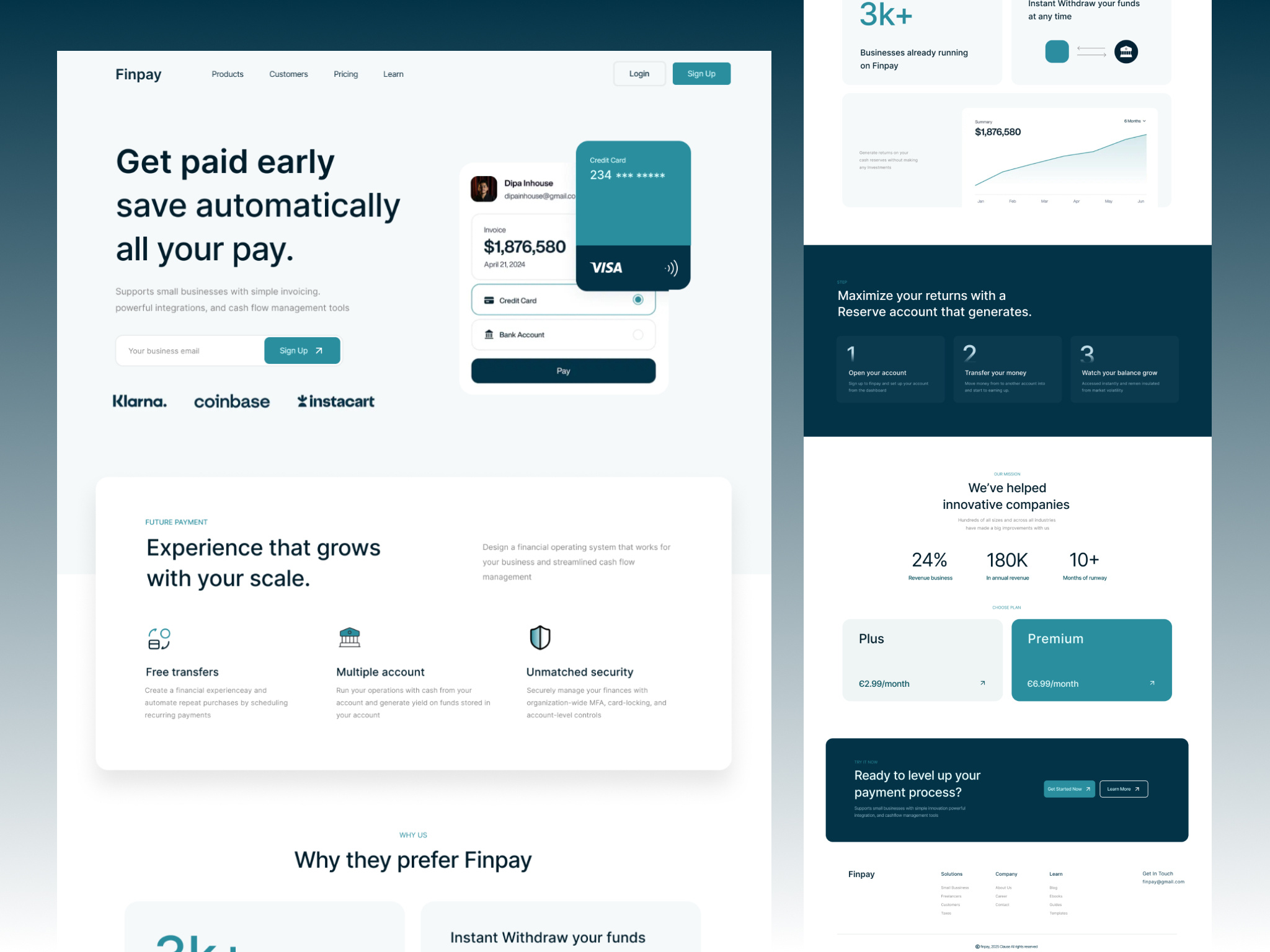 Fintech Website Landing Page 3d agency animation app branding design e commerce flat graphic design icon illustration logo motion graphics realestate typography ui ux vector web website