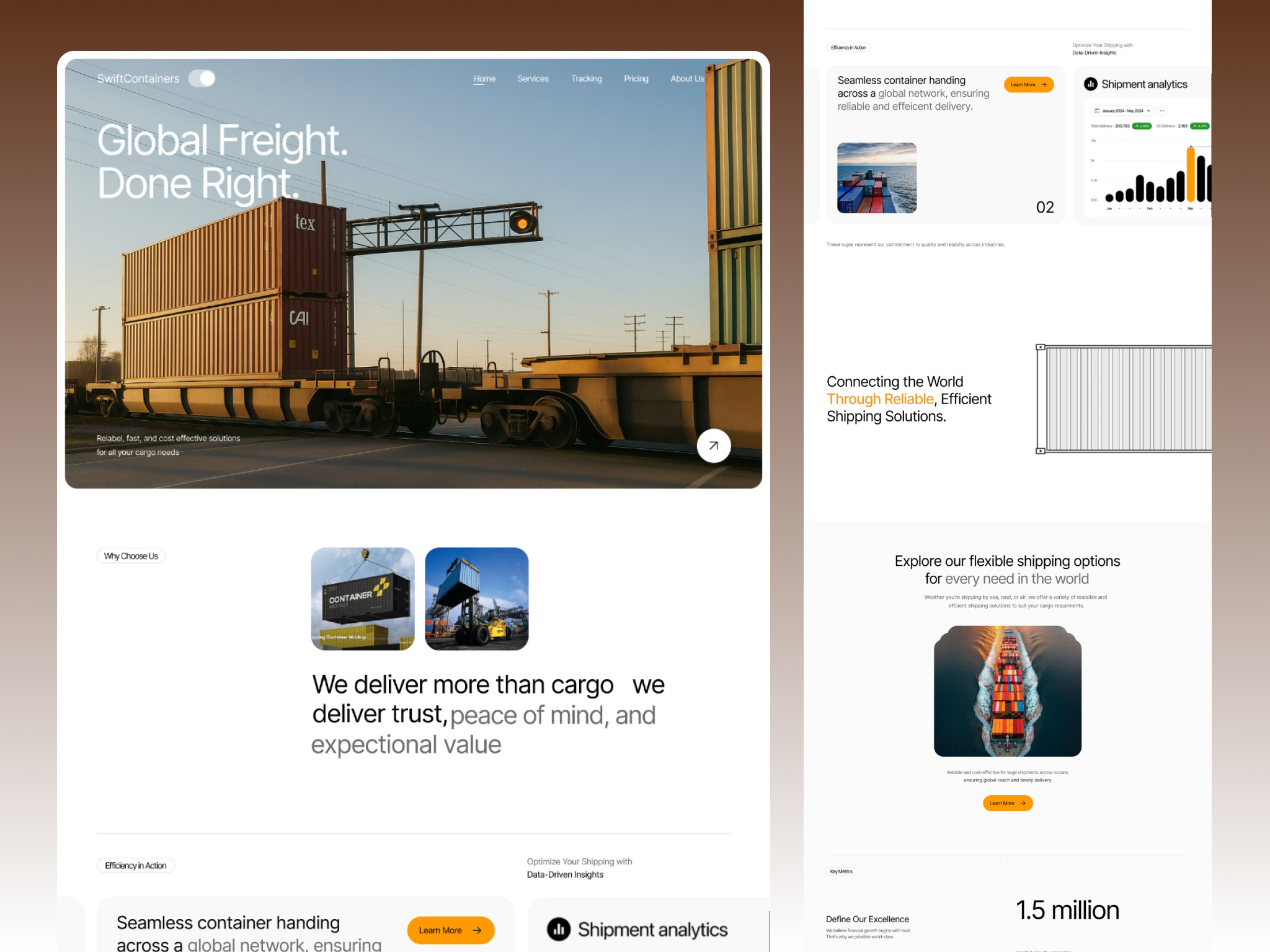 Container Website Landing Page 3d agency animation app branding design e commerce flat graphic design icon illustration logo motion graphics realestate typography ui ux vector web website