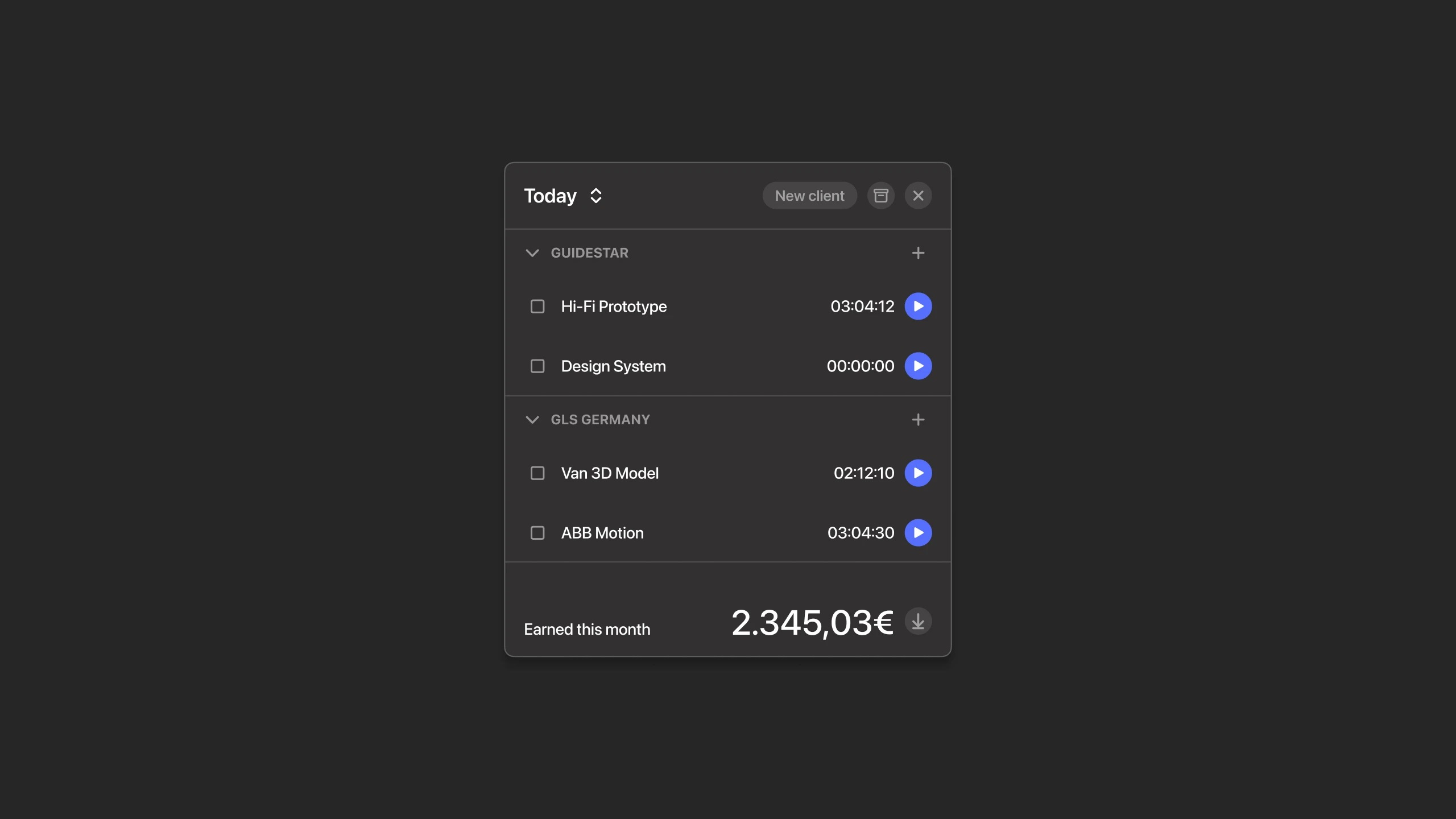 Breww. The simplest time tracker