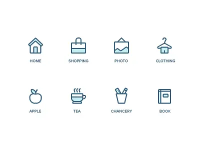 Simple icons from drylikov apple book chancery clothing drylikov home icon icons photo shopping tea