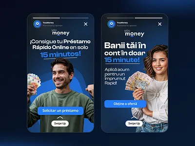 YouMoney - Vertical Ad Concepts advertising branding concept financial financial services fintech gads graphic design keyvisual layout loan loans mobile design money product reels stories vertical