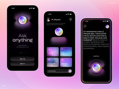 Askora AI – Voice & Chat-Based AI Mobile App UI by BayFi UI/UX® on Dribbble