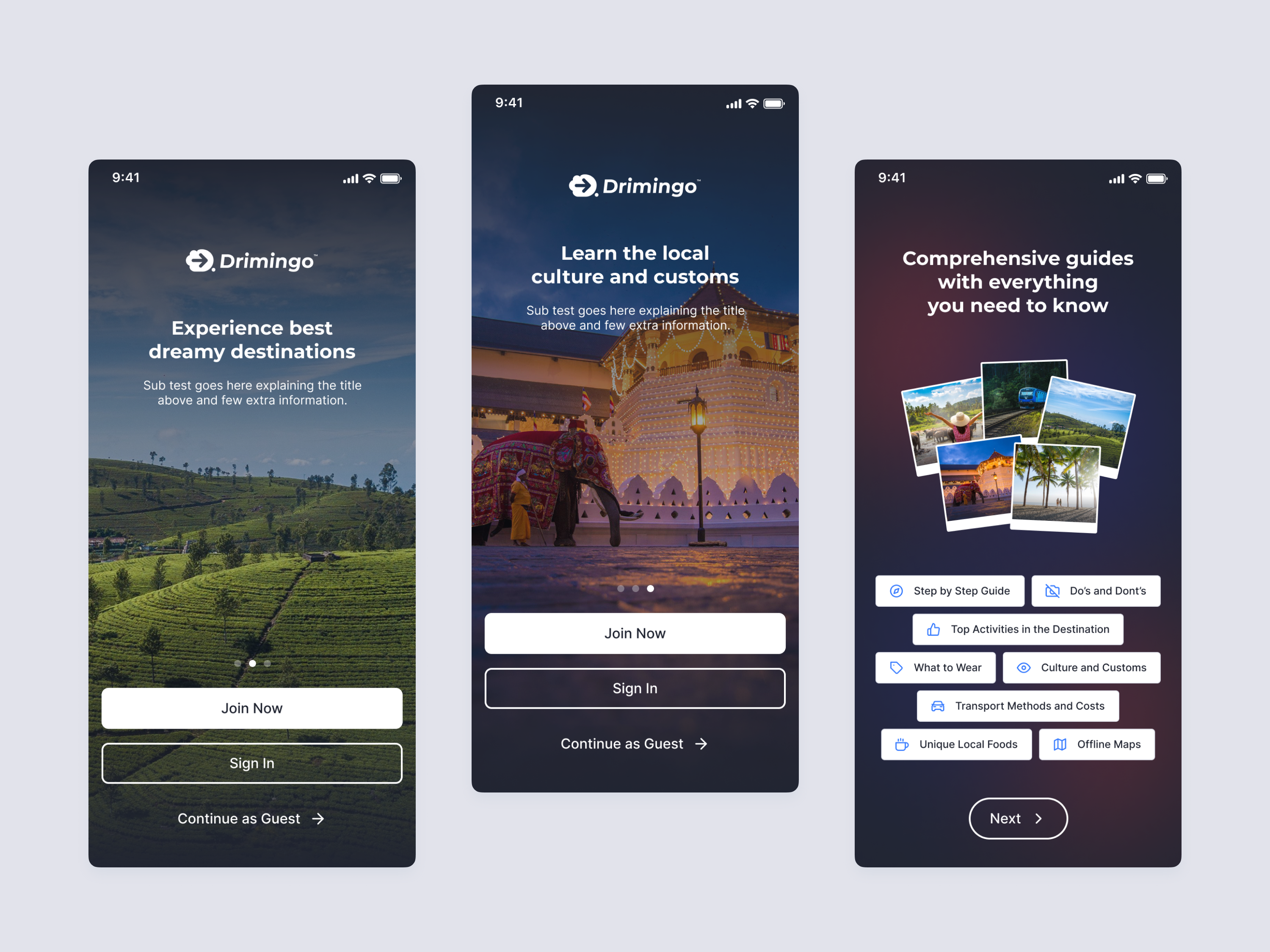 Travel App Onboarding design ios onboarding planning app simple solo travel app ui ux