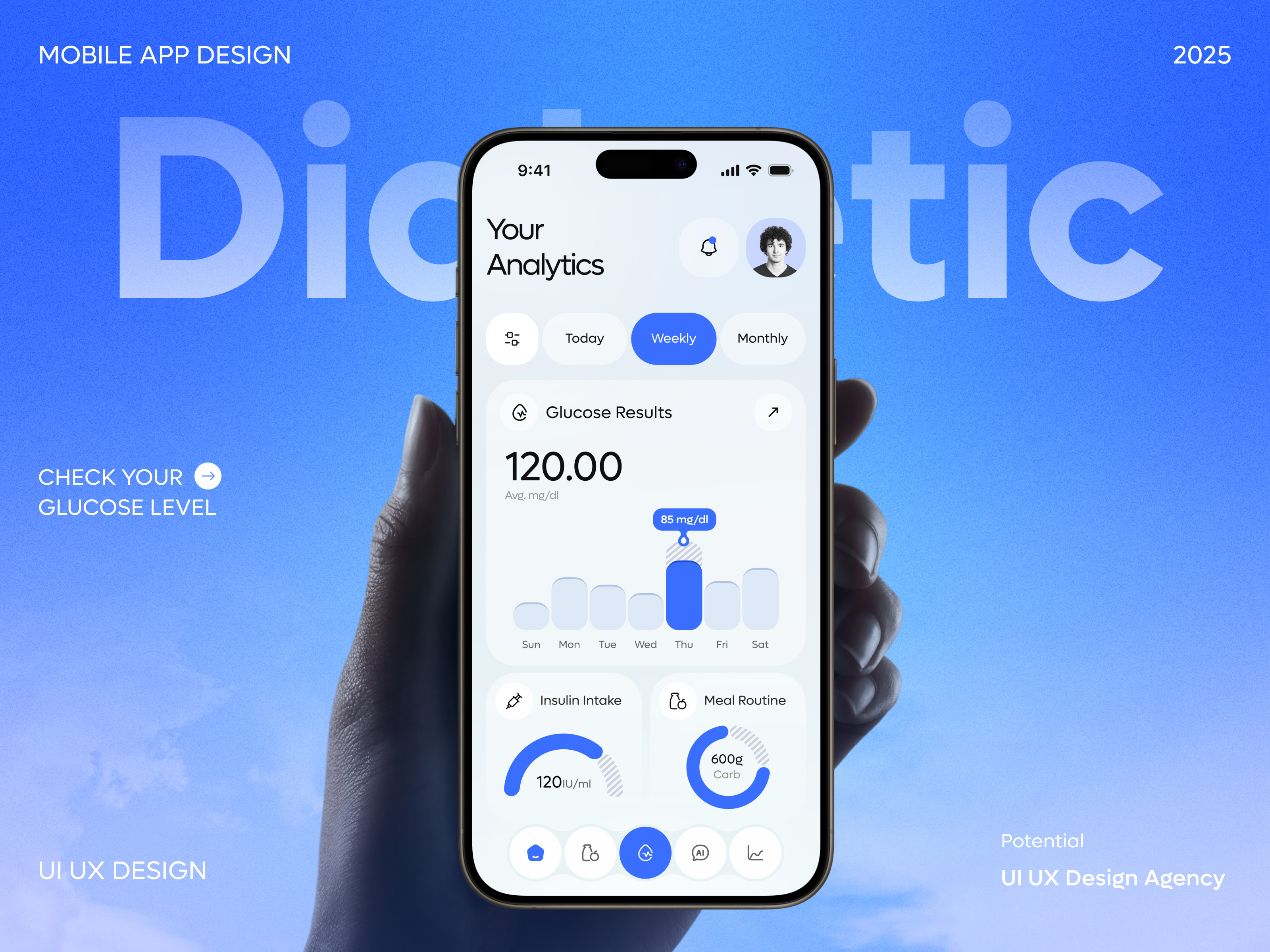 DiaFit — AI Powered Diabetic Mobile App | Potential ai animation app app design diabetic app diafit potential ui ux