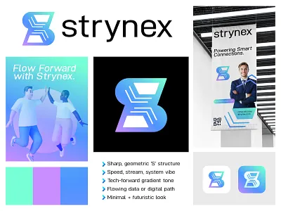 Strynex – Futuristic S Logo for Tech Brand abstract logo branding branding concept clean logo design digital logo futuristic branding gradient logo high tech logo innovative branding letter s logo logo design logo designer minimal logo modern logo monogram logo saas logo smart tech brand startup identity system based logo tech logo