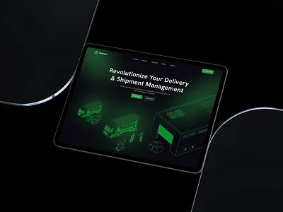 Smart Delivery & Shipment Website Design agency agency website app darktheme delivery app ecommerce landing page logistics neonstyle productdesign shipment shipmentmanagement startupdesign uidesign uxdesign webdesign