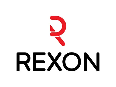 R letter logo With the company name Rexon. branding graphic design logo