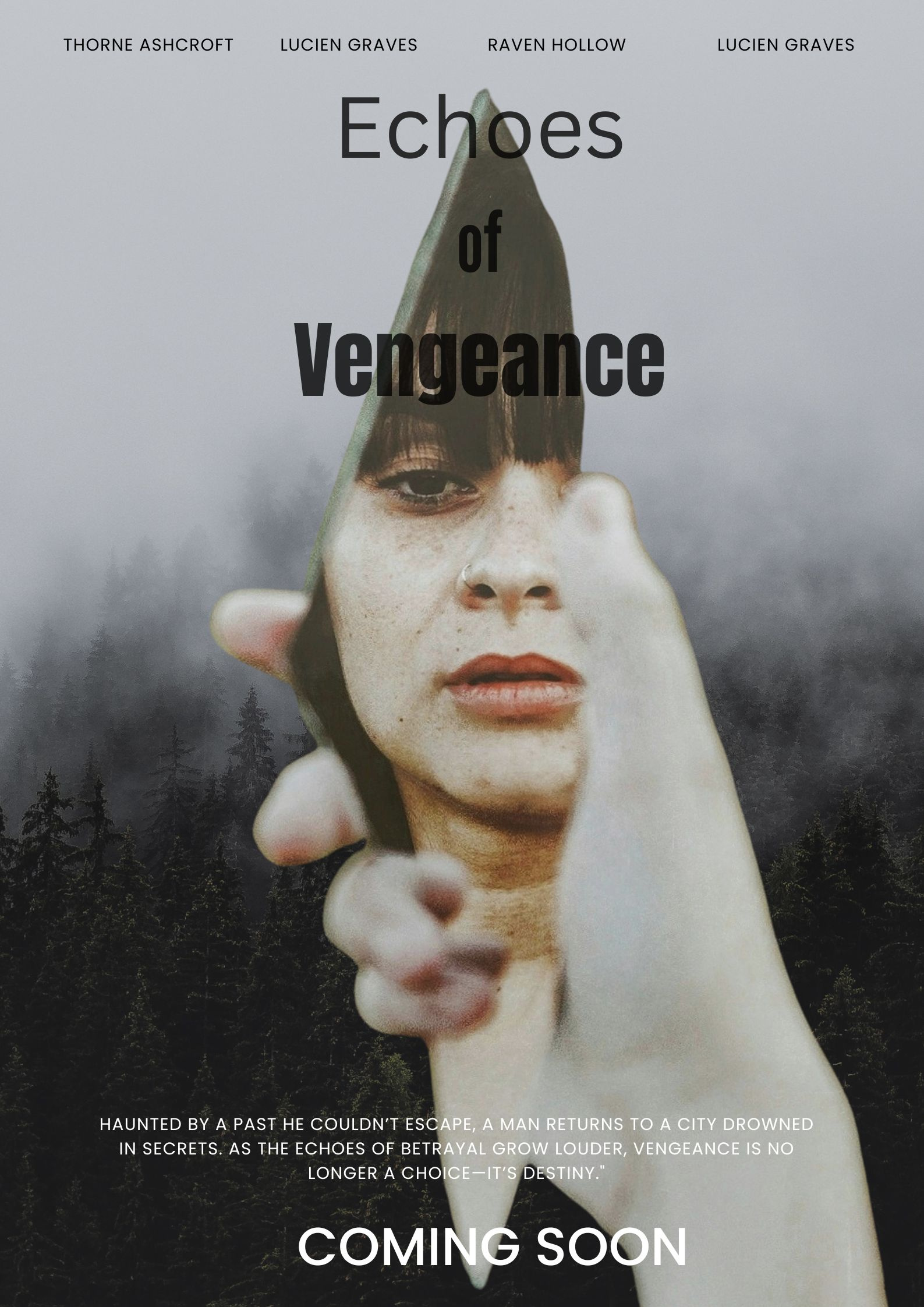 Example of Echoes Of Vegeance Cinematic Poster Design