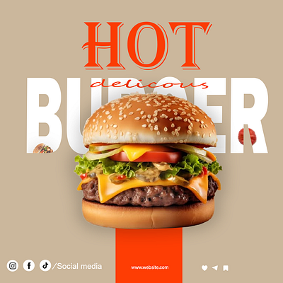 HOT BURGER graphic design