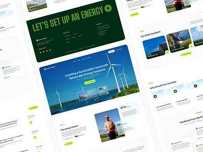 Solar Energy Landing page design energy figma graphic design solar solar energy uiux wind turbine