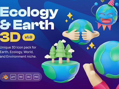 Earthy - Earth 3D Icon Set