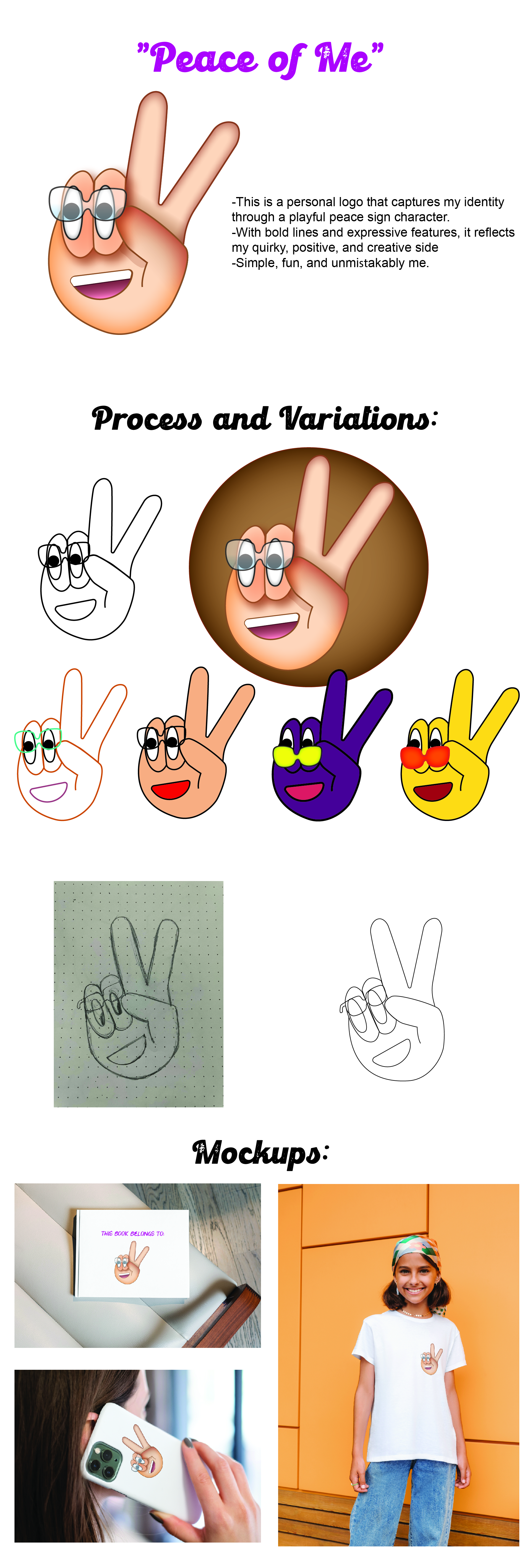 "Peace of Me" Logo Design branding character design creative logo design expressive design graphic character graphic design illustration logo logo design mascot logo minimal illustration personal logo playful branding self branding stylized icon vector vector character visual identity youthful design