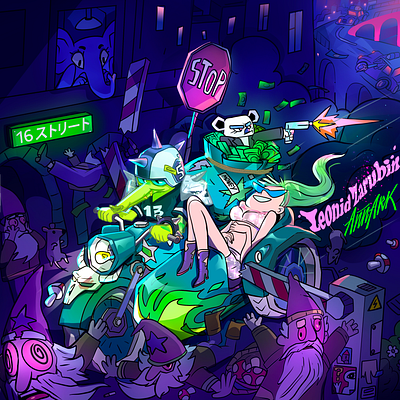 croco gang robs bank in gnome dungeon animation art blond character crocodile funny illustration