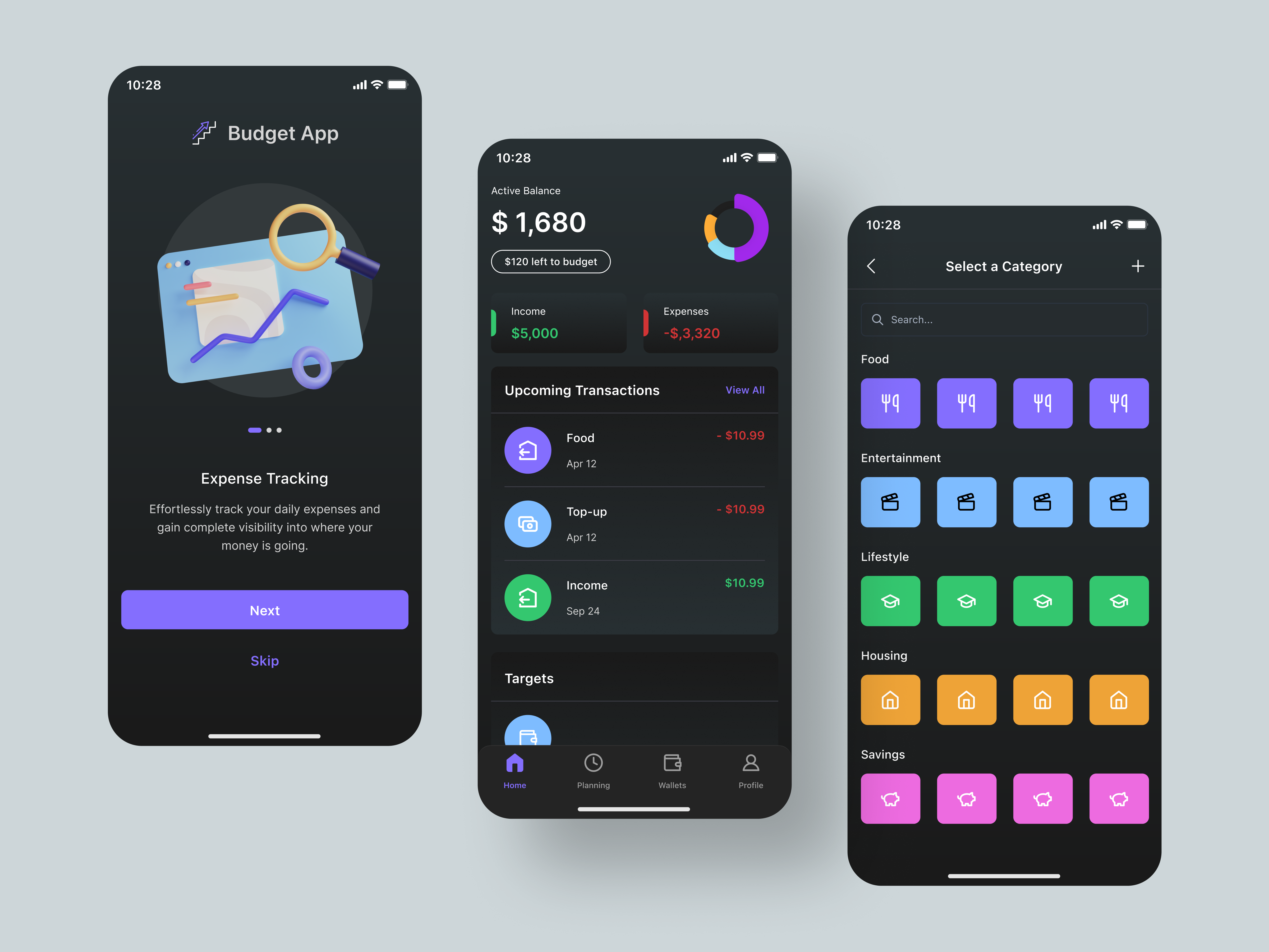 Example of Fintech Mobile App UI UX Design