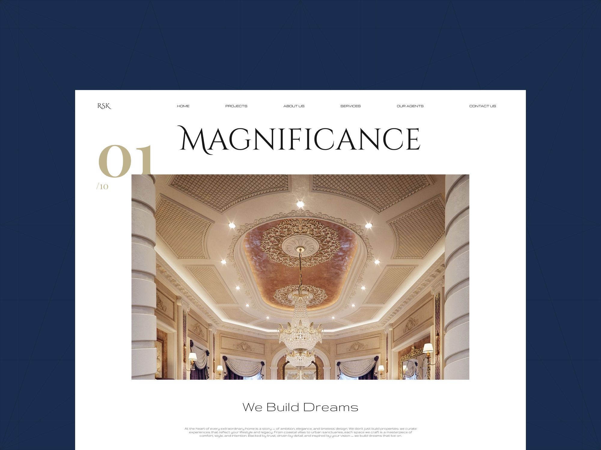 Luxury & premium real estate website landing page ui ux design apartment bangalow building classic graphic design house india luxury mansion minimalist premium real estate royal ui ux villa vintage website