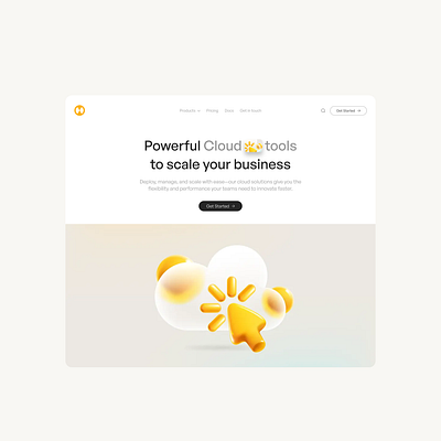 Landing Page Hero for Cloud Services cloudtools framerstyle herosection landingpage saasdesign