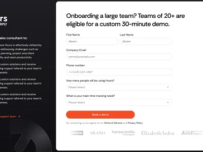 Book a demo form. book a demo branding contact form contact page contact us demo demo call design system figma get in touch illustration onboarding product design schedule a demo ui user interface ux web web design