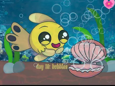 Maycean Day 10: Bubbles art tag digital art drawing fan art fish illustration ocean