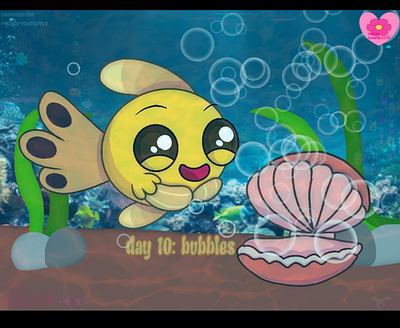 Maycean Day 10: Bubbles art tag digital art drawing fan art fish illustration ocean
