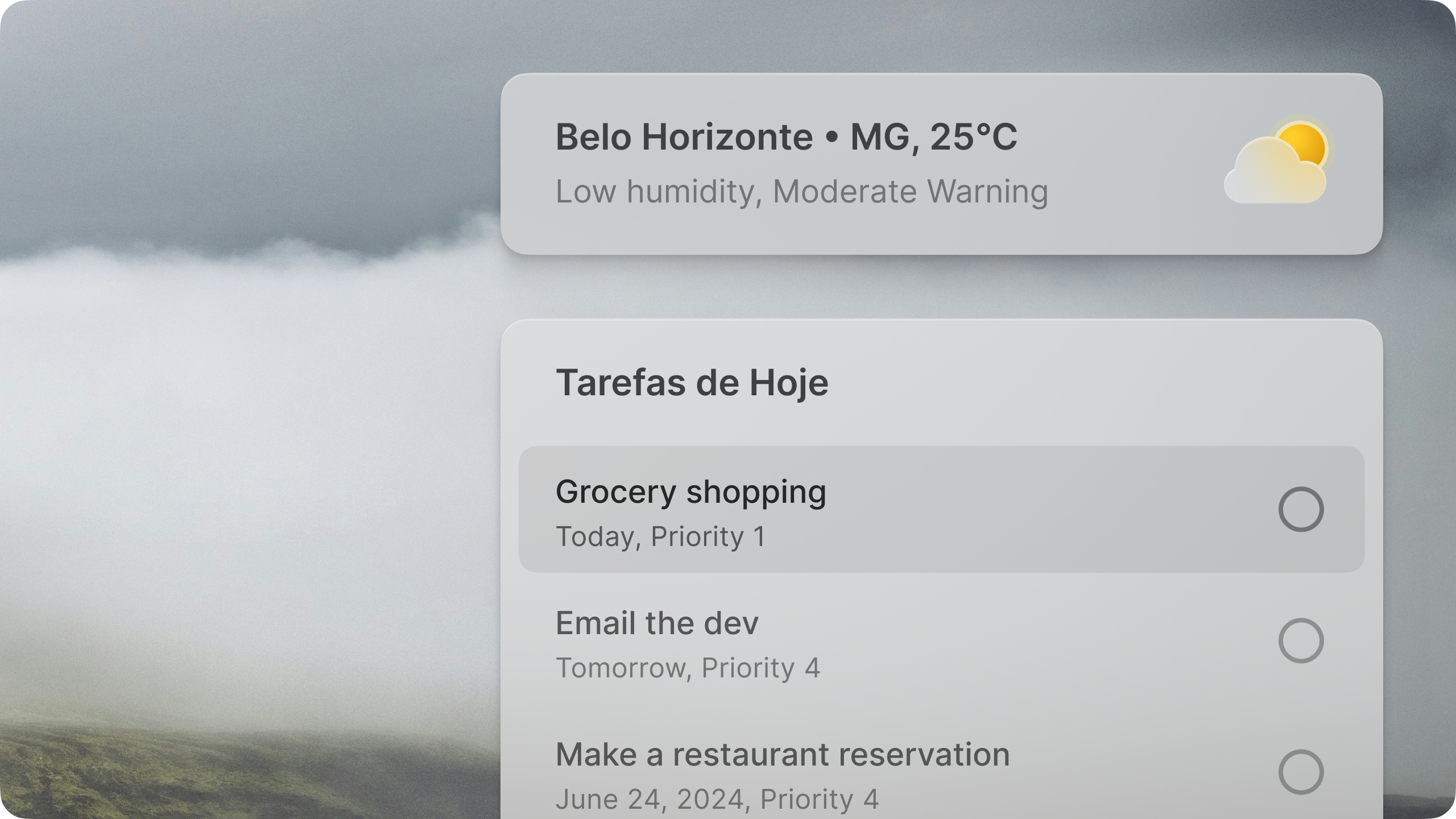 Mac OS - Weather Widget