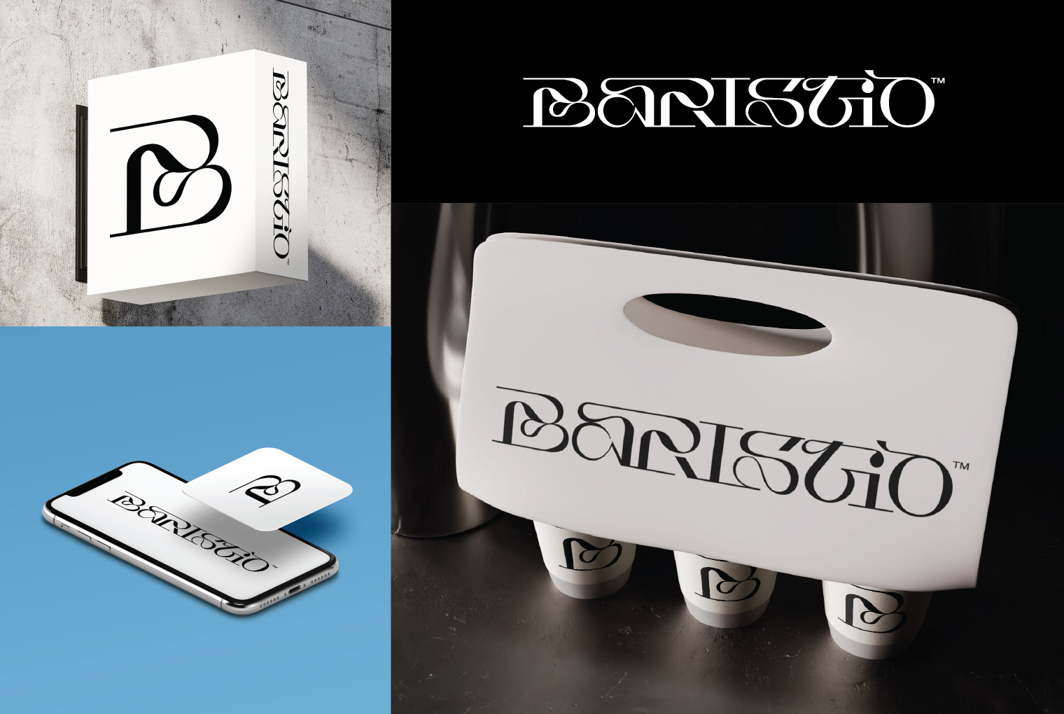 baristio abstract barista branding brandmark lettering logo logotype typography wordmark