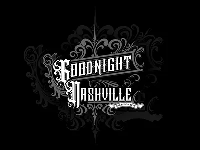 Blackletter Gothic Logo for Goodnight Nashville blackletter branding customlogo design graphic design illustration logo logodesigner logomaker social media tattoo tattoologo tattoologomaker