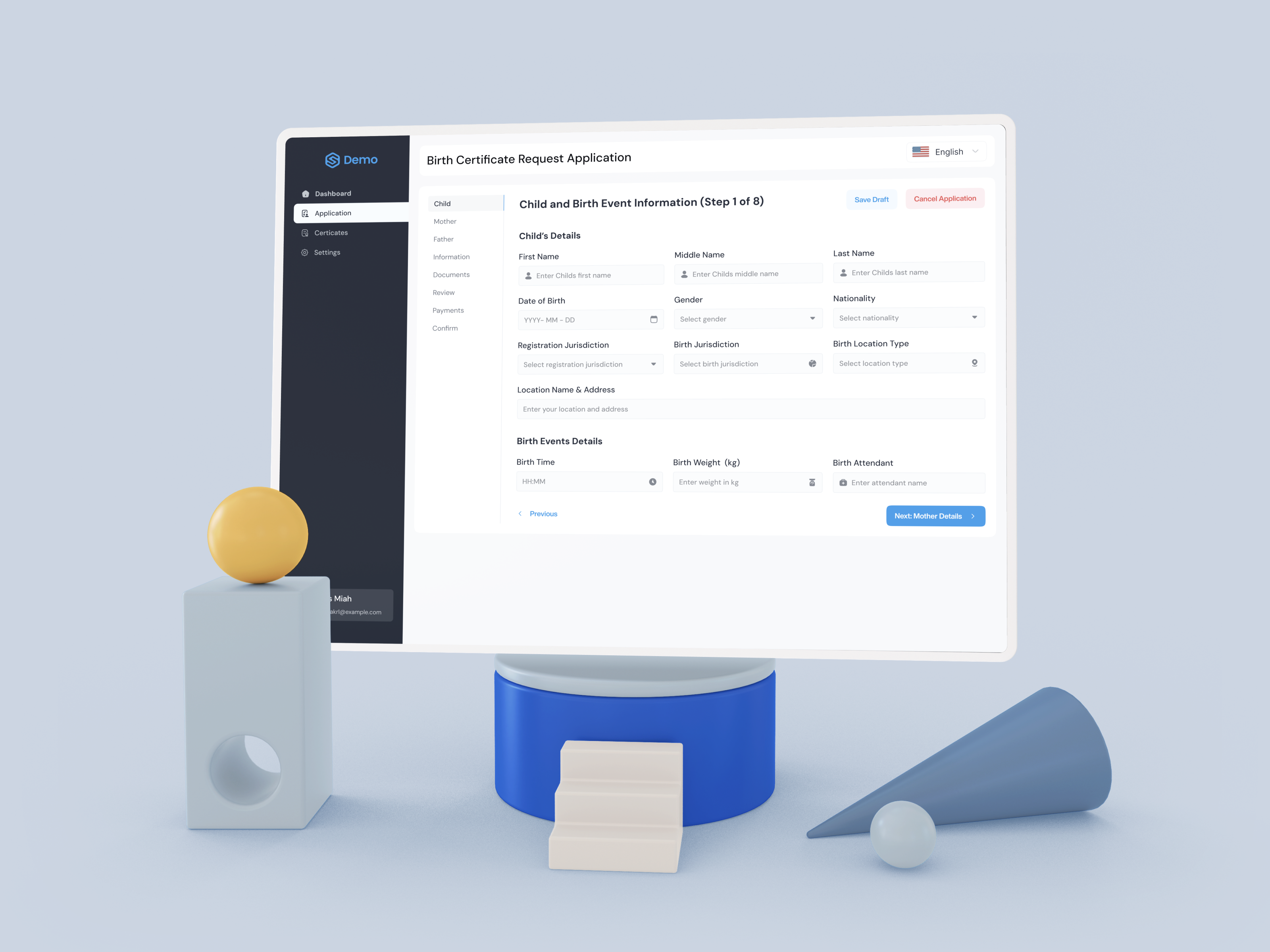 Ethiopian Govt – Birth Certificate Register Interface Redesign interface product redesign service startup ui ux web